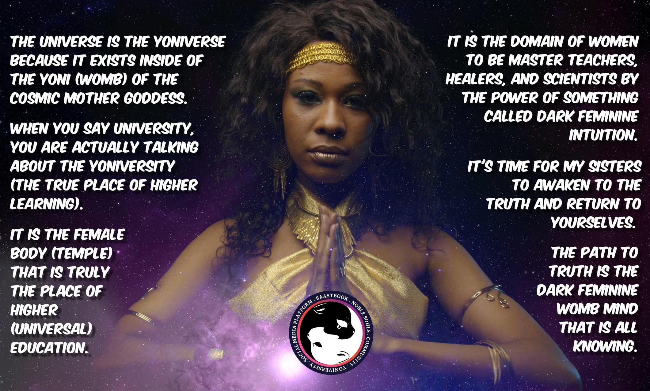 Black Woman Goddess Higher Education University Yoniversity Place Goddess Stars Cosmic Dark Feminine 06 Collage 1